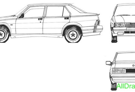 Alfa Romeo Milano Sedan (1985) (Alpha Romeo Milano Sedan (1985)) - drawings (drawings) of a car